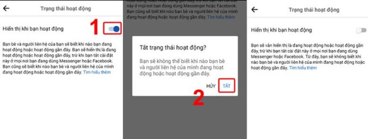 tắt trạng thái online Facebook trên điện thoại