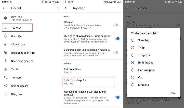 Cách thay đổi kích thước bàn phím Gboard