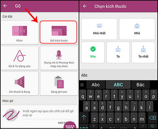 Cách thay đổi kích thước bàn phím cho Android trên bàn phím SwiftKey