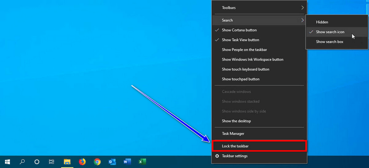 Thay đổi kích thước thanh taskbar trên máy tính windows 10