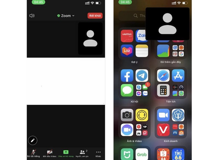 Thoát Zoom mà vẫn bật camera trên iPhone