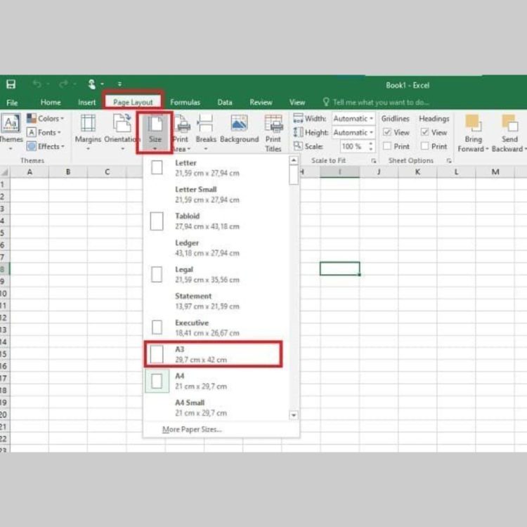 Tiến hành điều chỉnh kích thước trang EXCEL