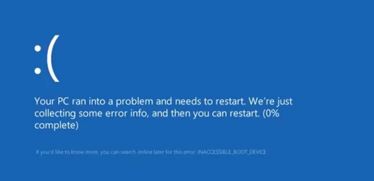 Tìm hiểu lỗi Inaccessible Boot Device trong Windows 11