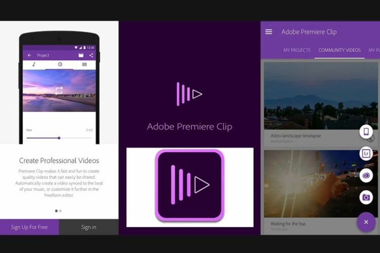 Ứng dụng Adobe Premiere Clip