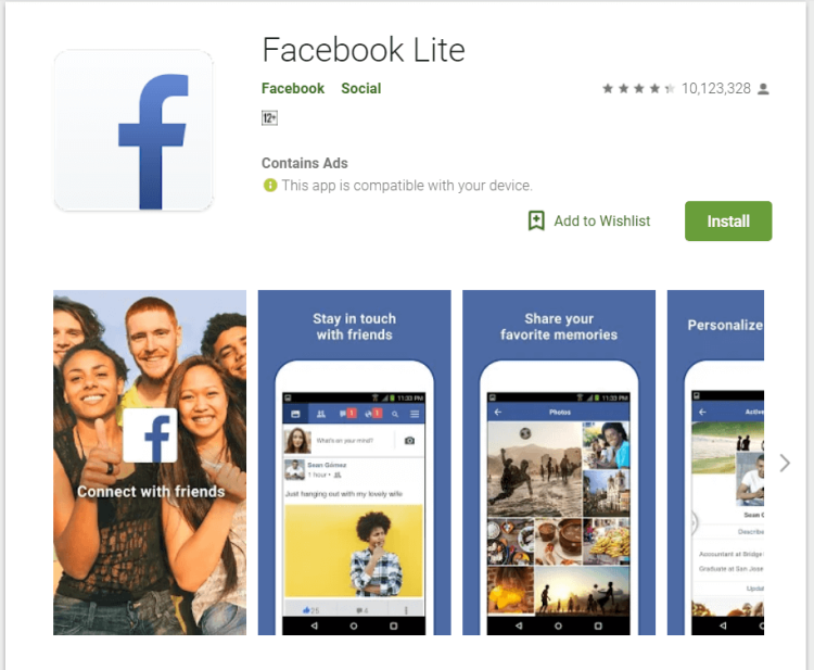 Ưu điểm của Facebook Lite 