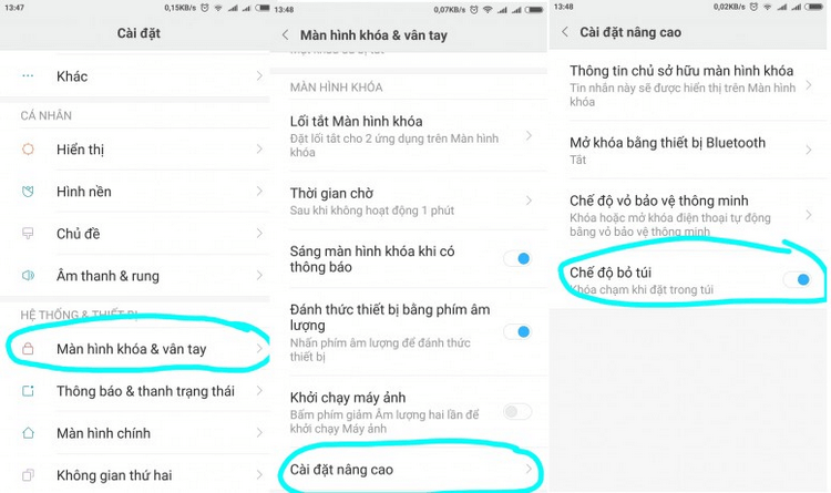 Hướng dẫn Tắt Chế độ bỏ túi xử lý Xiaomi báo đừng che phần tai nghe