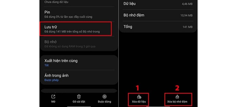 Xóa dữ liệu Youtube Vanced