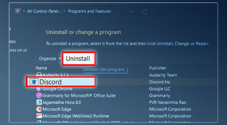 Xóa ứng dụng Discord khỏi Windows của bạn